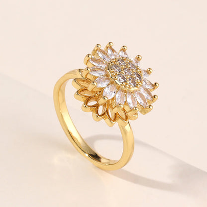 Anillo Girasol Giratorio